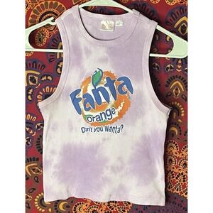 Fanta Orange Tank Top Shirt Size Medium Purple Tie Dye Coca Cola‎ Shirt